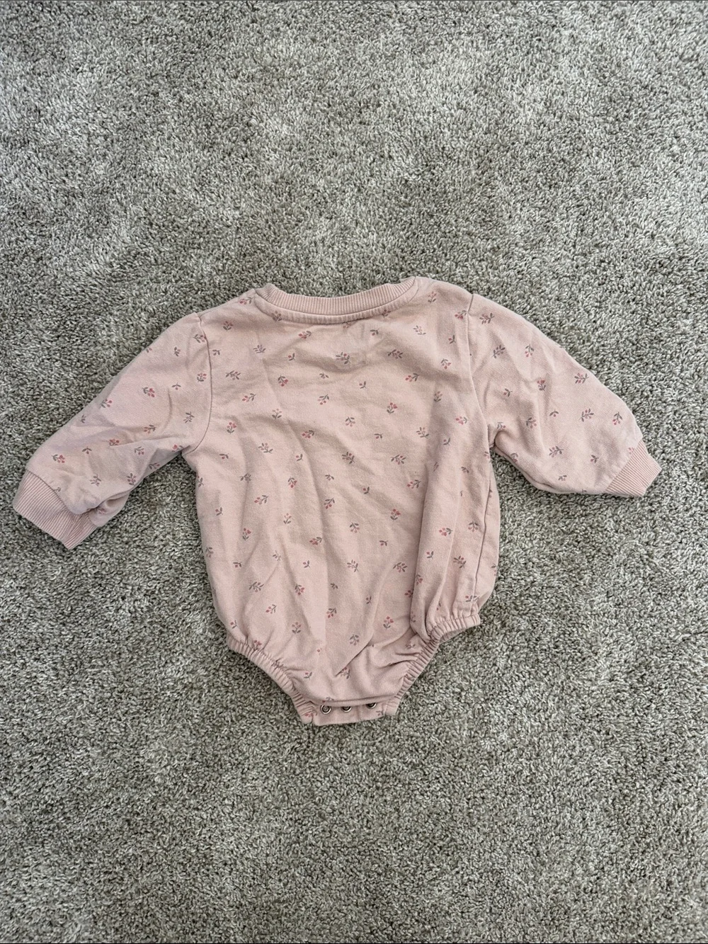 Easy Peasy Pink Floral Sweatshirt Onesie - Size 12 Mo Baby Girl